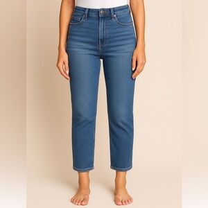 Studio Blue High Rise Slim Straight Jeans Medium Wash | Size 27 | NEW